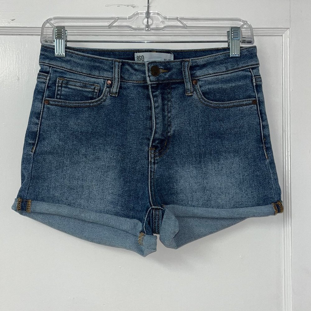 RSQ Women's High Rise Cuffed Denim Shorts, Size 3/w26
